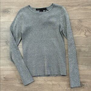 Yansi Fugel Gray Ribbed Sweater